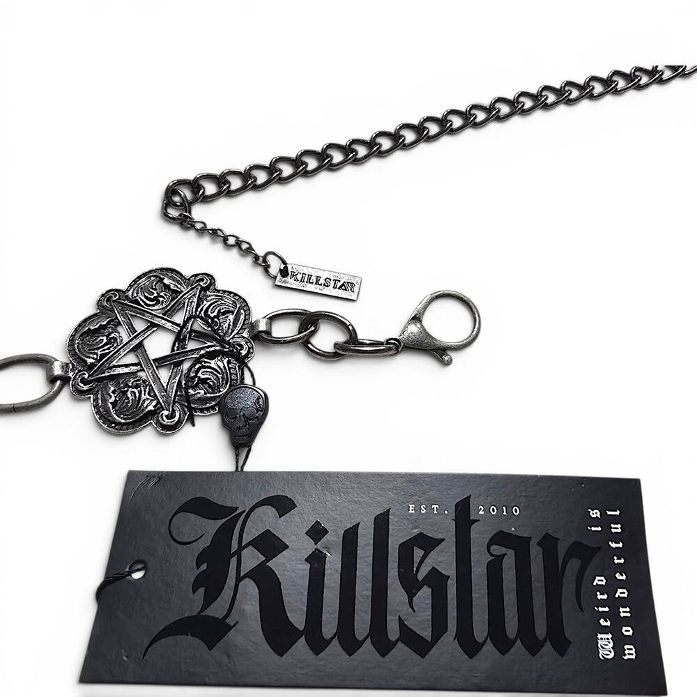Killstar Mystic Maven Silver Concho Pentagram Chain Belt NWT Goth - Picture 4 of 5